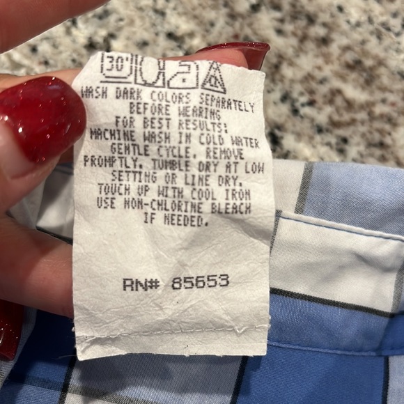 EUC Koret Vintage blue and white plaid longsleeve top - Picture 7 of 13